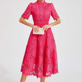 Violette™ | Klänning med Blommigt Broderi