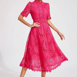 Violette™ | Klänning med Blommigt Broderi