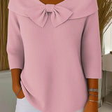 Ellinor™ | Damtröja med Slips och Rund Halsringning