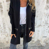 Cornelia™ | Lång kofta med dragkedja