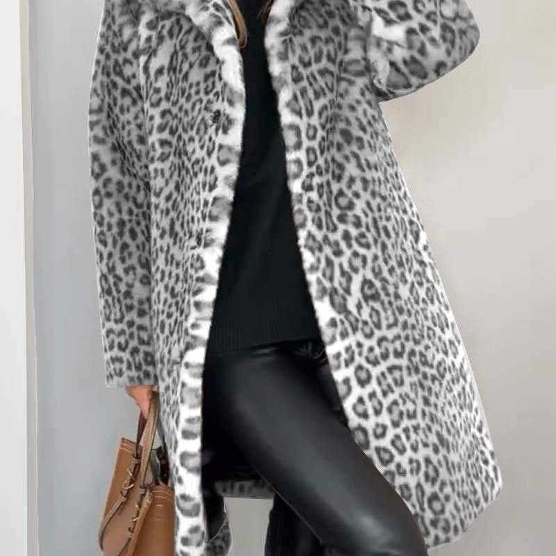 Lisbet™ | Lång mjuk kappa med leopardmönster