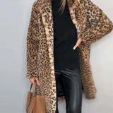 Lisbet™ | Lång mjuk kappa med leopardmönster