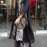 Åsa™ | Lapel Button Print Svart Set