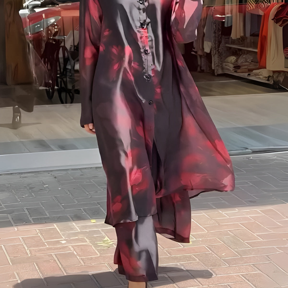 Åsa™ | Lapel Button Print Svart Set