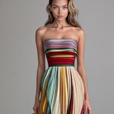 Florine™ | Färgglad Ärmlös Klänning