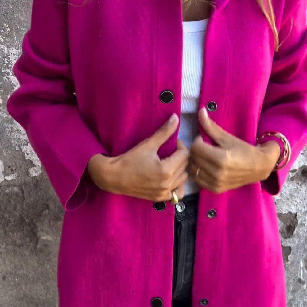 Majken™ | Casual kofta med huva och knäppning