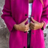 Majken™ | Casual kofta med huva och knäppning